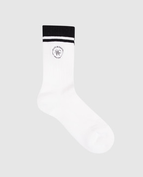 Sporty & Rich Белые носки с вышивкой монограммы логотипа AC02771305WH09