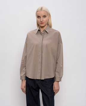 Brunello Cucinelli Коричнева сорочка з ланцюжком моніль M0091MA636