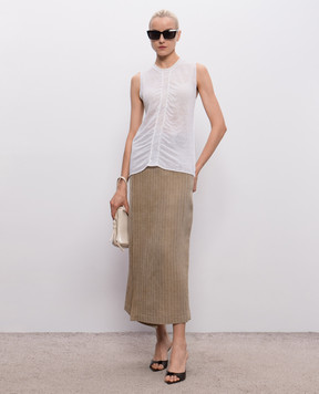 UMA WANG Білий топ Sleevless з льону UK7130