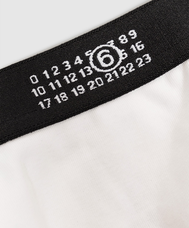 Maison Margiela MM6 Белые трусики слепые с узором эмблемы MKL840060 изображение 3