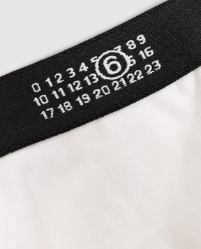 Maison Margiela MM6 Белые трусики слепые с узором эмблемы MKL840060