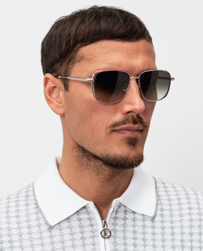 Stefano Ricci Сріблясті сонцезахисні окуляри Ryder SG46PMETAL