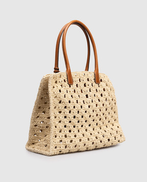 Versace Бежева сумка La Medusa з рафії 10047411A16999