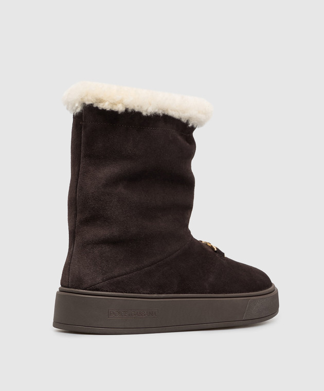 Dolce&Gabbana Детские замшевые сапоги на меху D11449A3M562735 изображение 3