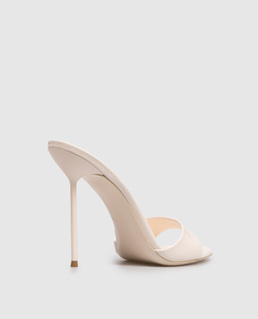 Paris Texas Кожаные лакированные мюли LIDIA цвета айвори PX836XVN01