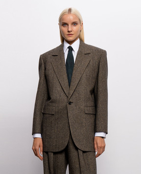 Saint Laurent Жакет с шерстью в узор 866250Y3L22