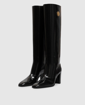 Saint Laurent Чорні шкіряні глянцеві чоботи Marilyn A001EUAAAZY