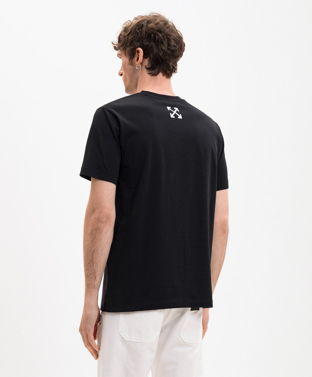 Off-White Чорна футболка з принтом Eagle Rock 44MAA027S26J006 зображення 4