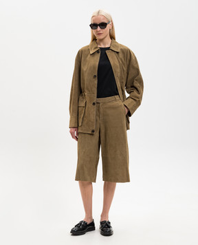 ARMA Замшева куртка MEAVE кольору хакі 005L26104702