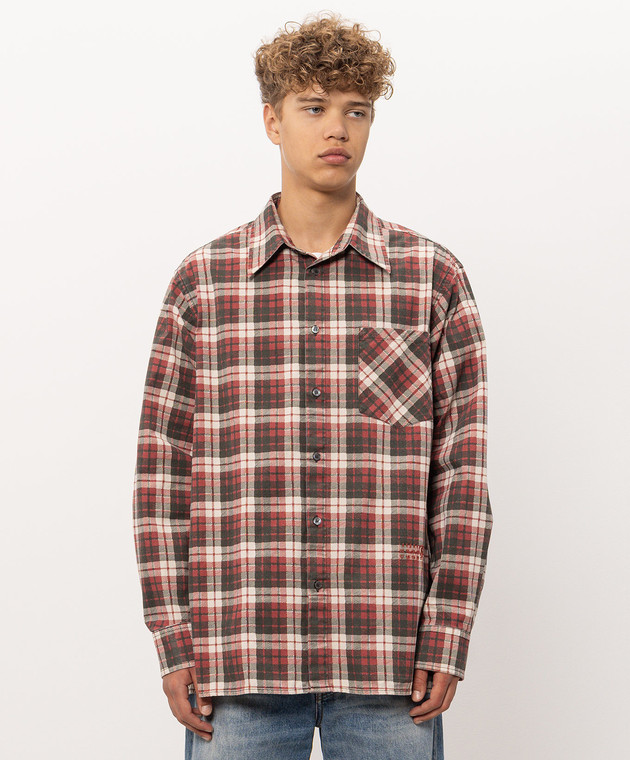 Maison Margiela MM6 Бордовая рубашка в клетку SH2DT0057M36114 изображение 3