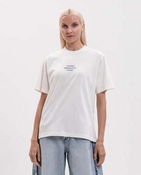 Vetements Футболка кольору айворі з принтом MH27TR173Ww