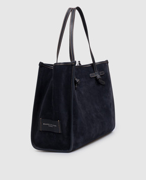 Gianni Chiarini Синяя замшевая сумка-тоут BS8990CMPL