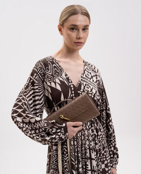 Bottega Veneta Коричневый кожаный клатч Andiamo 741511VCPP3