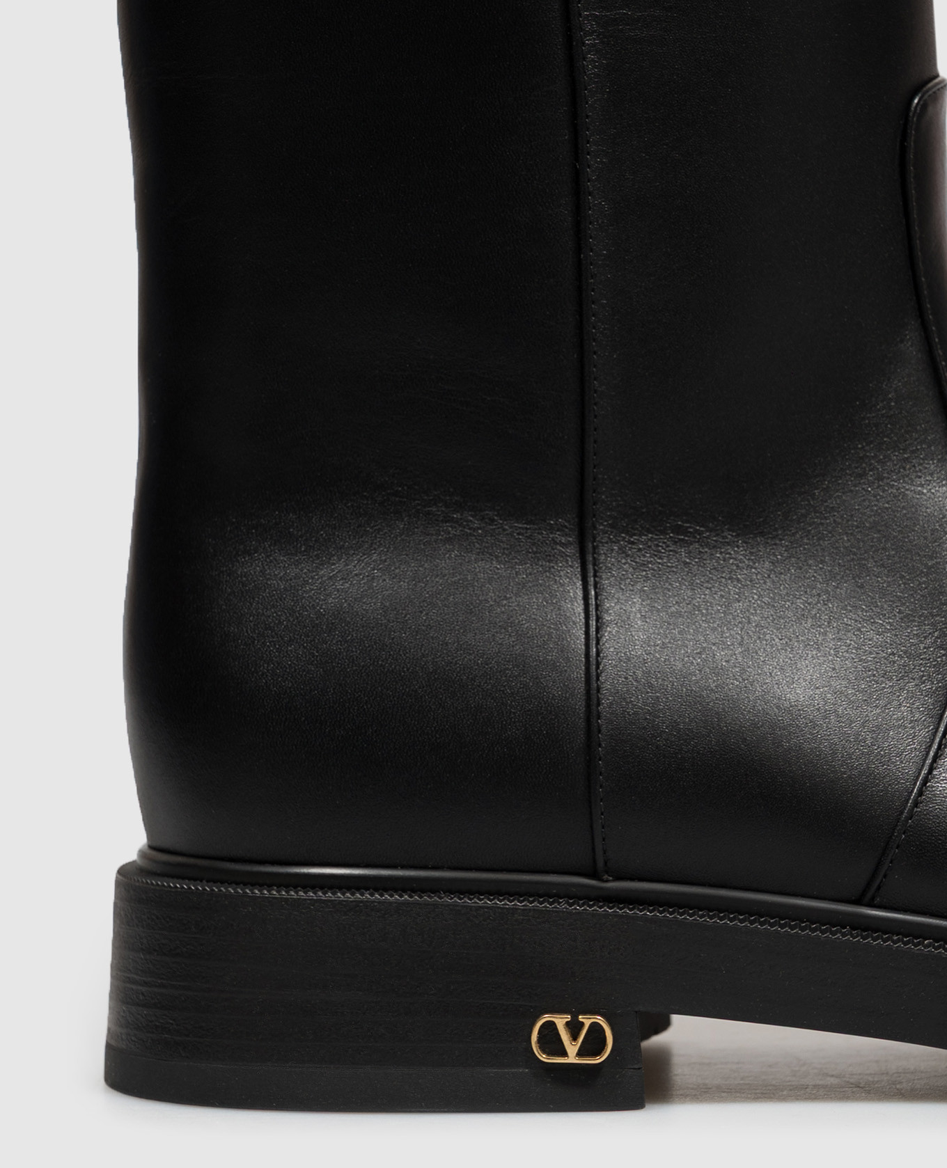 Valentino Чорні шкіряні чоботи з емблемою 9W2S0QA0KIU зображення 6