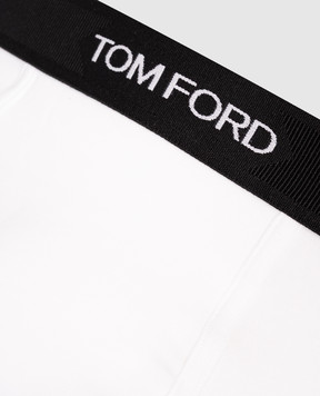 Tom Ford Белые трусы-боксеры с контрастным логотипом T4LC31040