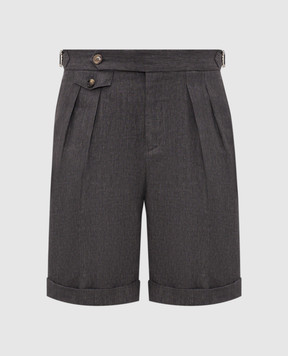 Brunello Cucinelli Серые бермуды из льна MH248U0040