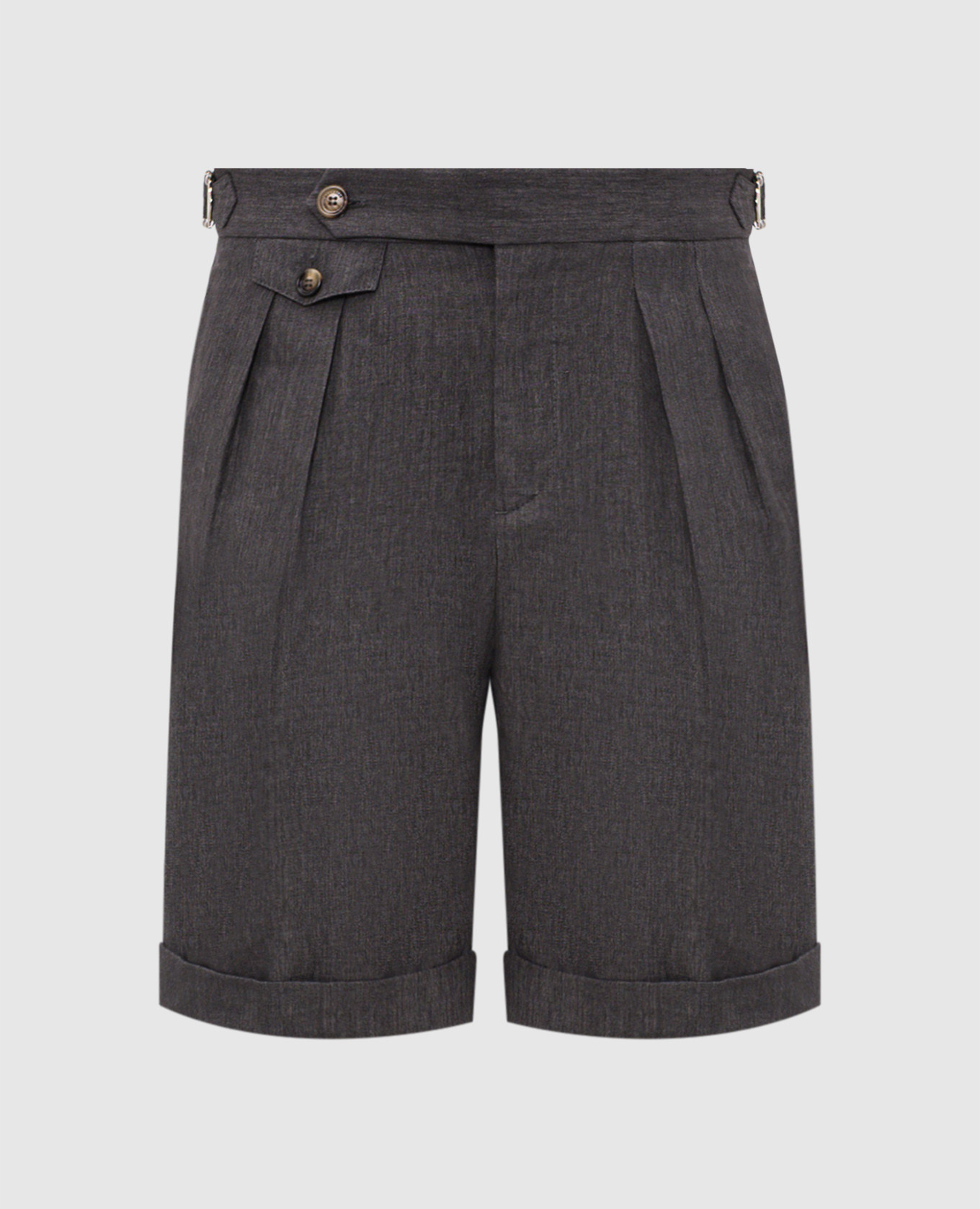 

Серые бермуды из льна, Серый, Шорты