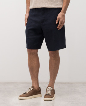 Brett Johnson Синие шорты из льна SS26P18S002NAV