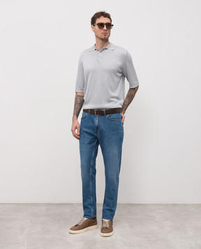 ISAIA Синие джинсы с эффектом потертости PND005DJ125