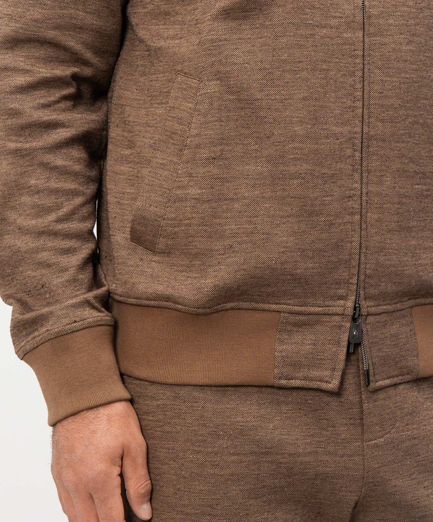 CAPOBIANCO Коричневый спортивный костюм с льном 20M453DH00C20M704DH00 изображение 5