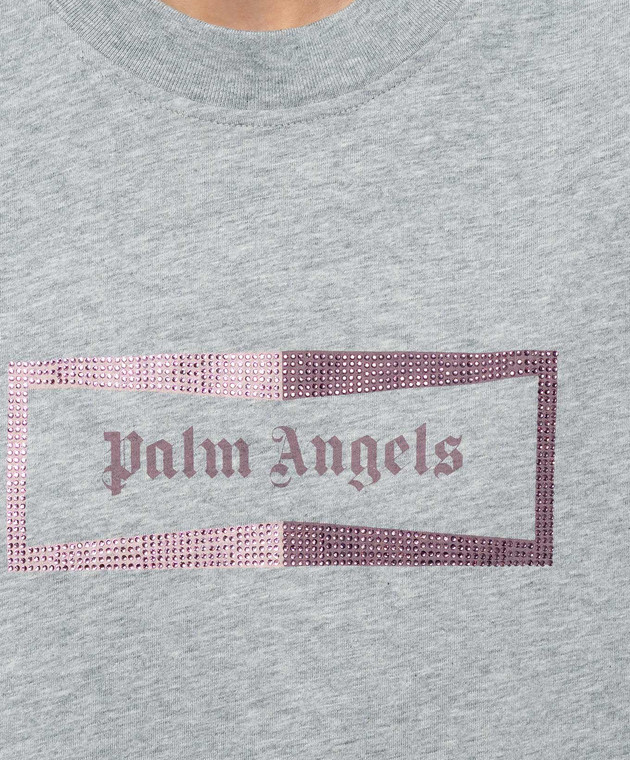 Palm Angels Серая меланжевая футболка PAWAA005JR002 изображение 5