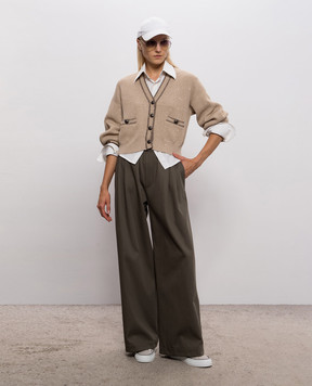 Brunello Cucinelli Штани кольору хакі MB156P9309