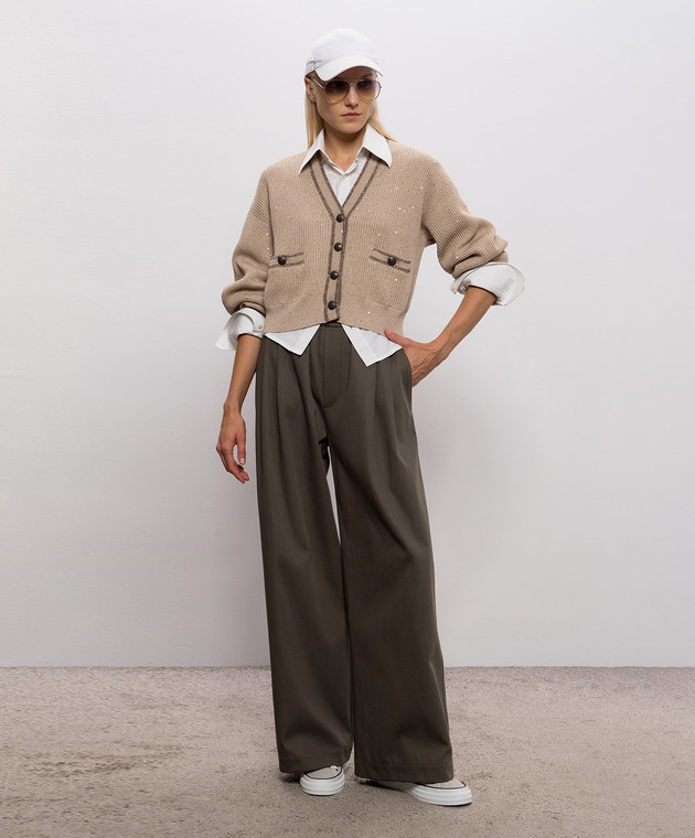 Brunello Cucinelli Брюки цвета хаки MB156P9309 изображение 2