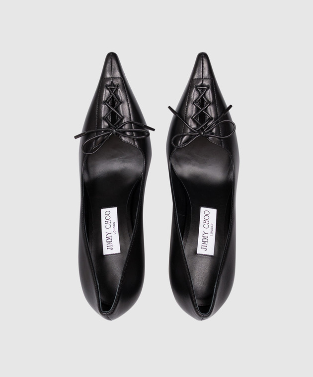 Jimmy Choo Черные кожаные туфли Scarlett SCARLETT95NAP изображение 4