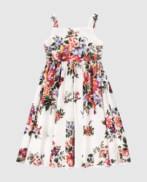 Dolce&Gabbana Дитяча біла сукня в квітковий принт L53DI6HS5UU