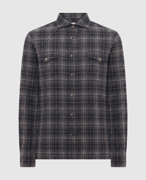 Brunello Cucinelli Сіра сорочка в клітинку MY6544008