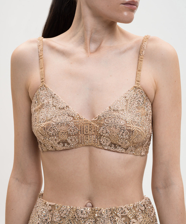 Ermanno Scervino Бежевый бралет с кристаллами D482L715CTUEO изображение 5