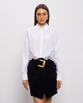 Versace Белая укороченная рубашка с кружевом 10226311A13878