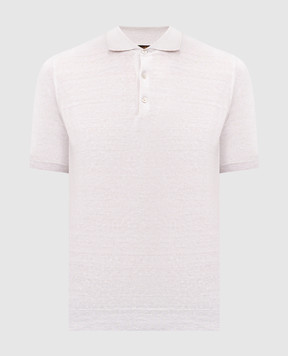 MooRER Бежеве поло з льоном VINAL VINALMAG