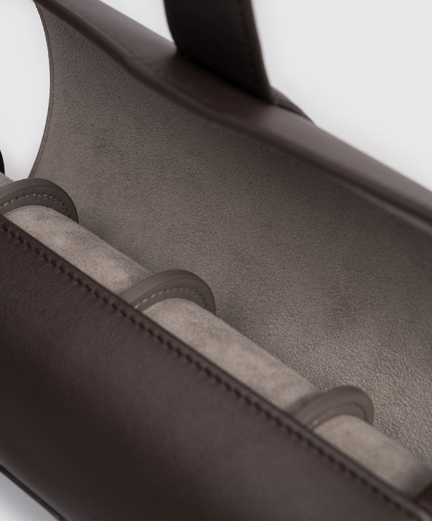 Brunello Cucinelli Коричневий шкіряний футляр для годинників MWZNBU161 зображення 4