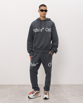 Off-White Синє худі з контрастним логотипом 44MBB12NF26F009