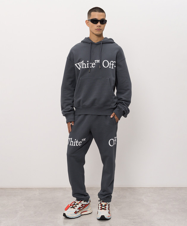 Off-White Синие худи с контрастным логотипом 44MBB12NF26F009 изображение 2
