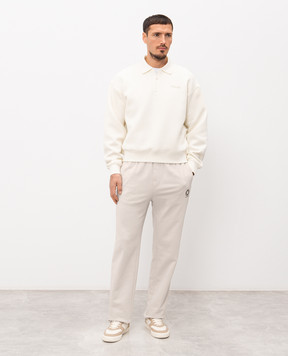 Mackage Белый свитшот Felix с воротником-поло FELIX