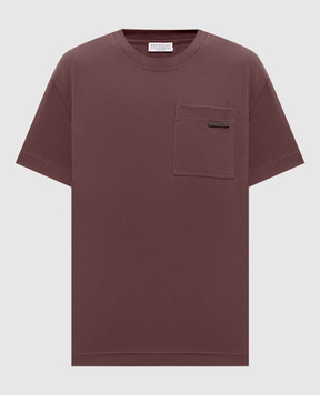 Brunello Cucinelli Футболка кольору марсала MPT81EC710