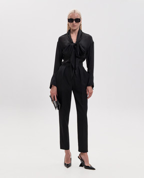 Balmain Чорні штани з вовни з високою посадкою GF1PN190WC09