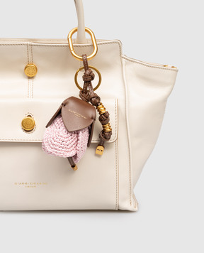 Gianni Chiarini Рожевий брелок на сумку Straw Flower у вигляді квітки PCSTRAWFLOWER01