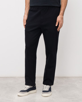 Moncler Сині спортивні штани з нашивкою L10918H0000789B5F