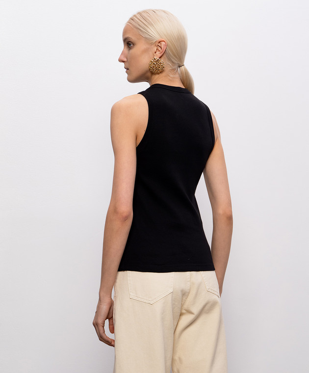 Saint Laurent Чорна майка з вишивкою емблеми 867125Y38BD зображення 4