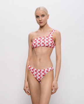 Missoni Розовый купальник на плечо в узор MC23SP02BR014I