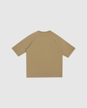 C.P. Company Дитяча футболка кольору хакі з патчем логотипа CMM00RLAA171014