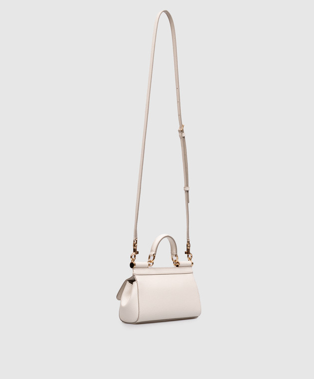 Dolce&Gabbana Біла шкіряна сумка-міні Sicily BB7116B1001 зображення 3