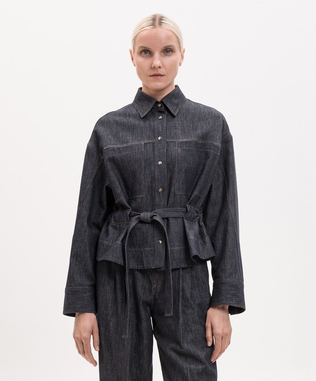 Brunello Cucinelli Синяя джинсовая куртка MP125M1E06 изображение 3