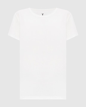 Y`S Yamamoto Біла футболка з вишивкою монограми YKT03060