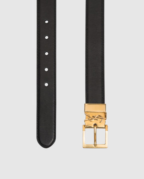 Saint Laurent Двосторонній шкіряний ремінь  CASSANDRE VADIM A004Q8AAG5X
