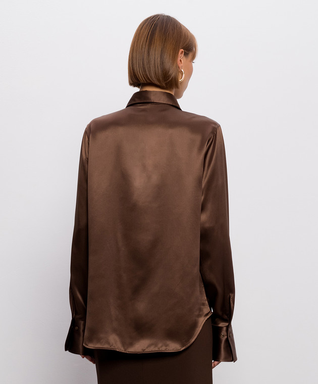 Ermanno Scervino Коричневая блуза из шелка D492K397NXE изображение 4