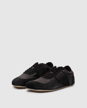 Maison Margiela MM6 Чорні комбіновані анатомічні кросівки SH3WS0012P6435